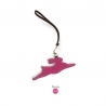'En L'Air Clé Lièvre' Porte Clé et Charms en Cuir Nappa Fuchsia & Or
