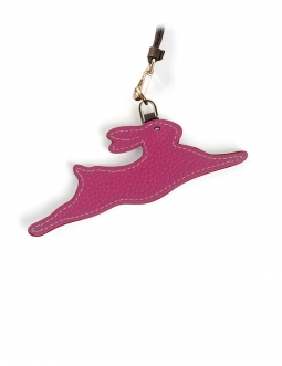 'En L'Air Clé Lièvre' Nappa Leather Key Chain and Charms Pink & Gold