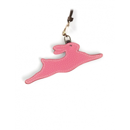 'En L'Air Clé Lièvre' Nappa Leather Key Chain and Charms Rose & Gold