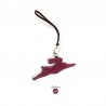 'En L'Air Clé Lièvre' Porte Clé et Charms en Cuir Nappa Bordeaux & Or