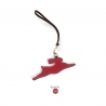 'En L'Air Clé Lièvre' Porte Clé et Charms en Cuir Nappa Écrevisse & Or