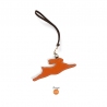 'En L'Air Clé Lièvre' Porte Clé et Charms en Cuir Nappa Orange & Or