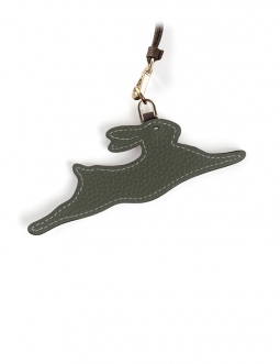 'En L'Air Clé Lièvre' Nappa Leather Key Chain and Charms Taiga & Gold