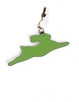 'En L'Air Clé Lièvre' Porte Clé et Charms en Cuir Nappa Pomme & Or