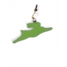 'En L'Air Clé Lièvre' Nappa Leather Key Chain and Charms Apple Green & Gold