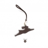 'En L'Air Clé Lièvre' Porte Clé et Charms en Cuir Nappa Chocolat & Or