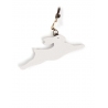 'En L'Air Clé Lièvre' Nappa Leather Key Chain and Charms Snow White & Gold