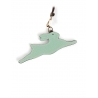 'En L'Air Clé Lièvre' Porte Clé et Charms en Cuir Nappa Opaline & Or