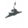 'En L'Air Clé Lièvre' Nappa Leather Key Chain and Charms Ardoise & Gold