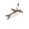 'En L'Air Clé Pingouin' Nappa Leather Key Chain and Charms Warm Grey & Gold
