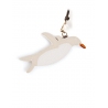 'En L'Air Clé Pingouin' Nappa Leather Key Chain and Charms Cream & Gold