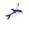 'En L'Air Clé Pingouin' Nappa Leather Key Chain and Charms Deep Blue & Gold