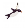 'En L'Air Clé Pingouin' Nappa Leather Key Chain and Charms Dark Purple & Gold