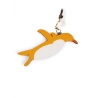 'En L'Air Clé Pingouin' Porte Clé et Charms en Cuir Nappa Miel & Or