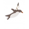 'En L'Air Clé Pingouin' Nappa Leather Key Chain and Charms Volcan & Gold