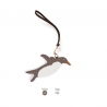 'En L'Air Clé Pingouin' Porte Clé et Charms en Cuir Nappa Volcan & Or