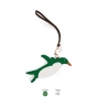 'En L'Air Clé Pingouin' Porte Clé et Charms en Cuir Nappa Lagon & Or