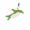 'En L'Air Clé Pingouin' Porte Clé et Charms en Cuir Nappa Pomme & Or