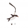 'En L'Air Clé Pingouin' Nappa Leather Key Chain and Charms Chocolate & Gold