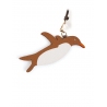 'En L'Air Clé Pingouin' Nappa Leather Key Chain and Charms Cognac & Gold