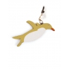 'En L'Air Clé Pingouin' Nappa Leather Key Chain and Charms Anis & Gold