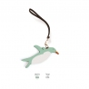 'En L'Air Clé Pingouin' Nappa Leather Key Chain and Charms Opaline & Gold