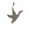'En L'Air Clé Oie' Nappa Leather Key Chain and Charms Elephant Grey & Gold