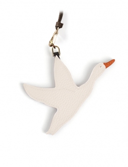 'En L'Air Clé Oie' Nappa Leather Key Chain and Charms Cream & Gold