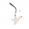 'En L'Air Clé Oie' Nappa Leather Key Chain and Charms Cream & Gold