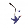 'En L'Air Clé Oie' Nappa Leather Key Chain and Charms Deep Blue & Gold
