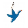 'En L'Air Clé Oie' Nappa Leather Key Chain and Charms Cyan & Gold