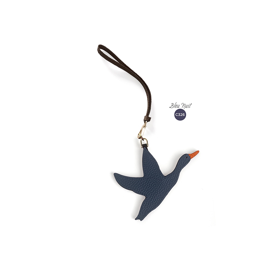 'En L'Air Clé Oie' Nappa Leather Key Chain and Charms Night Blue & Gold