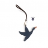'En L'Air Clé Oie' Nappa Leather Key Chain and Charms Night Blue & Gold