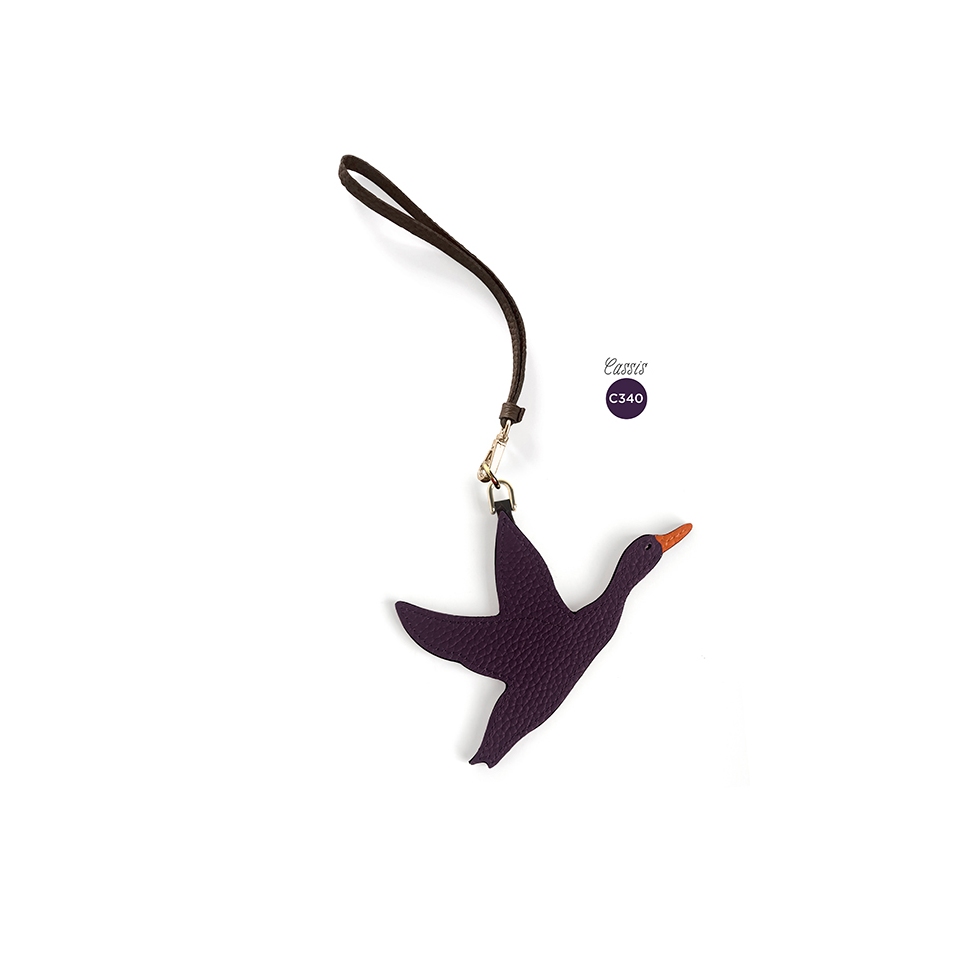 'En L'Air Clé Oie' Nappa Leather Key Chain and Charms Dark Purple & Gold