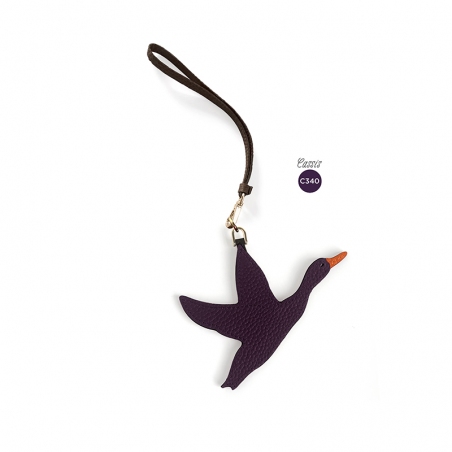 'En L'Air Clé Oie' Nappa Leather Key Chain and Charms Dark Purple & Gold
