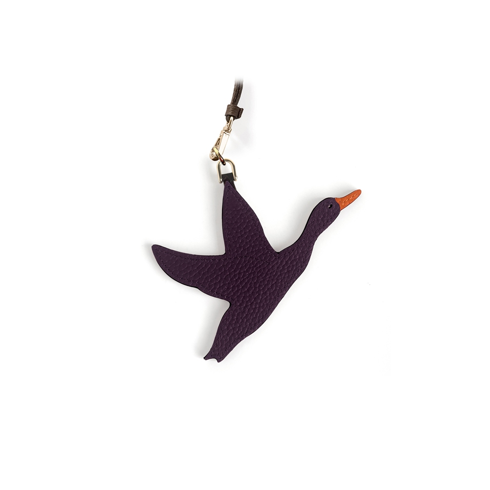 'En L'Air Clé Oie' Nappa Leather Key Chain and Charms Dark Purple & Gold