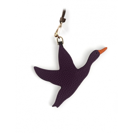 'En L'Air Clé Oie' Nappa Leather Key Chain and Charms Dark Purple & Gold