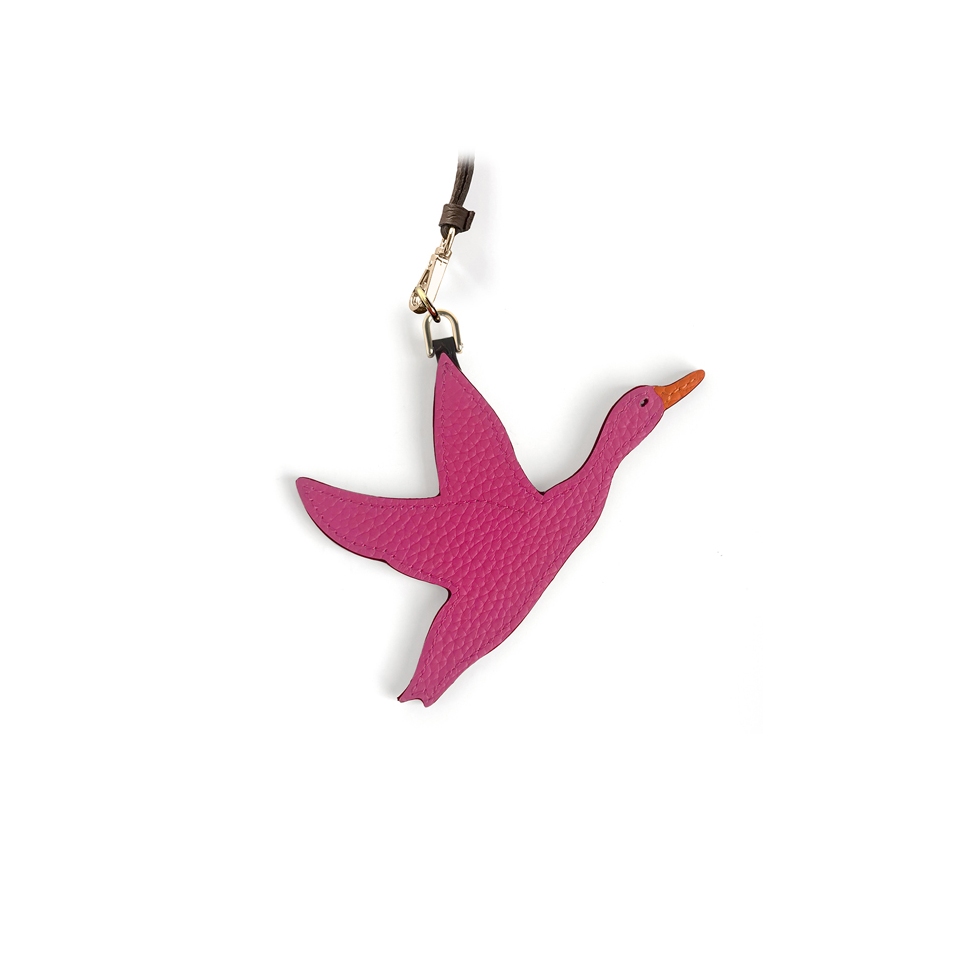 'En L'Air Clé Oie' Nappa Leather Key Chain and Charms Pink & Gold