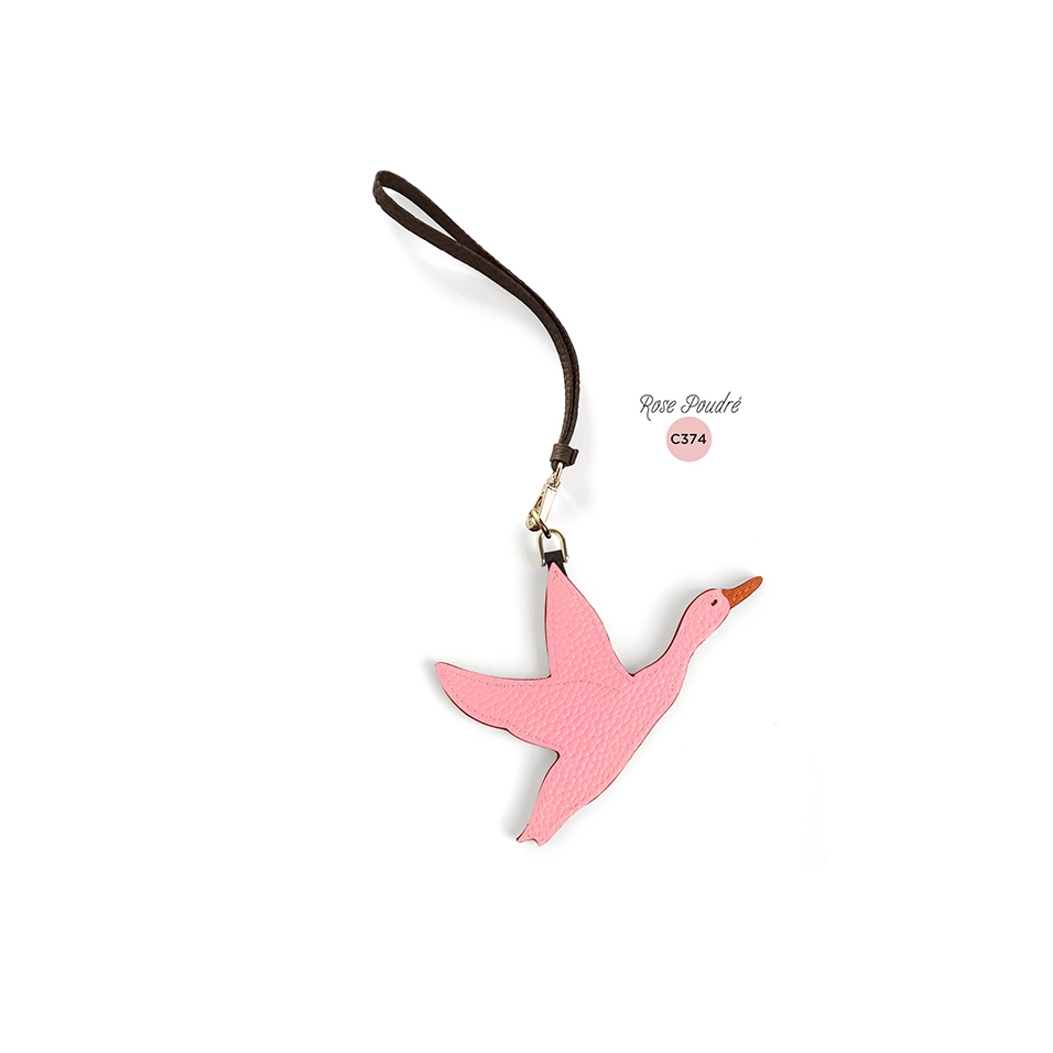 'En L'Air Clé Oie' Nappa Leather Key Chain and Charms Light Pink & Gold