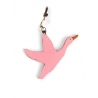 'En L'Air Clé Oie' Porte Clé et Charms en Cuir Nappa Rose Poudré & Or
