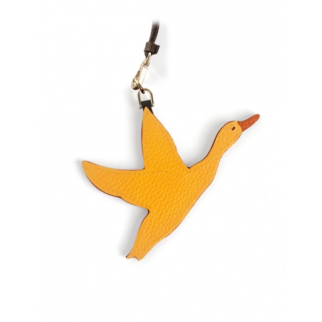 'En L'Air Clé Oie' Nappa Leather Key Chain and Charms Yellow & Gold