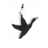 'En L'Air Clé Oie' Nappa Leather Key Chain and Charms Black & Gold