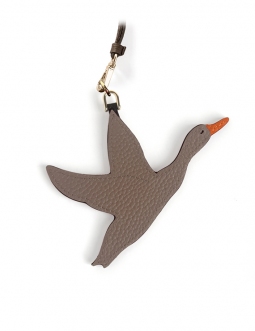 'En L'Air Clé Oie' Nappa Leather Key Chain and Charms Volcan & Gold
