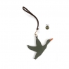 'En L'Air Clé Oie' Nappa Leather Key Chain and Charms Taiga & Gold