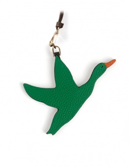 'En L'Air Clé Oie' Nappa Leather Key Chain and Charms Green & Gold