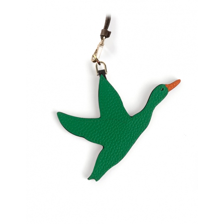 'En L'Air Clé Oie' Nappa Leather Key Chain and Charms Green & Gold