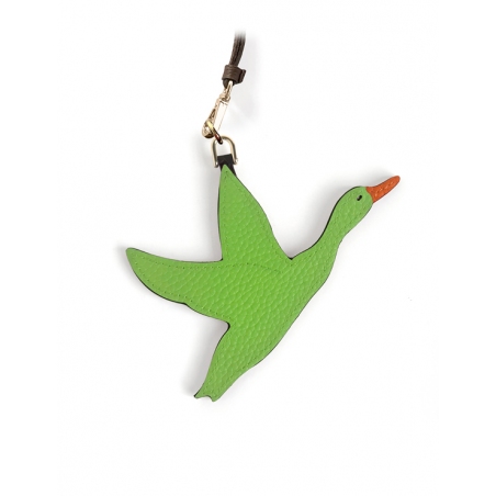 'En L'Air Clé Oie' Nappa Leather Key Chain and Charms Apple Green & Gold