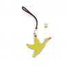 'En L'Air Clé Oie' Porte Clé et Charms en Cuir Nappa Paille & Or