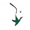 'En L'Air Clé Oie' Nappa Leather Key Chain and Charms Vert Pin & Gold