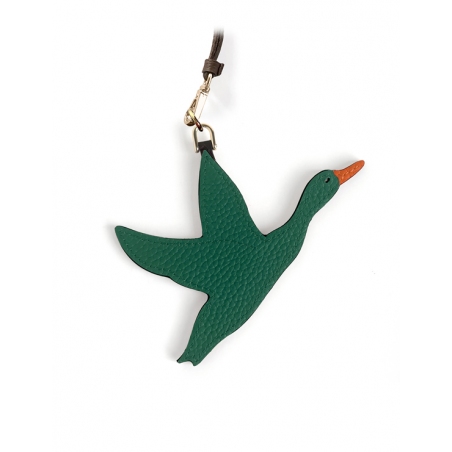 'En L'Air Clé Oie' Nappa Leather Key Chain and Charms Vert Pin & Gold